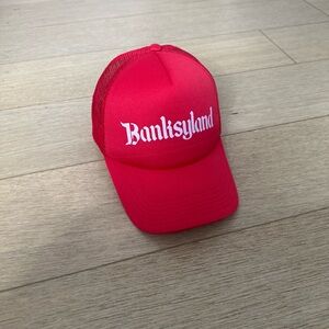 Banksyland Red Mesh Trucker Hat